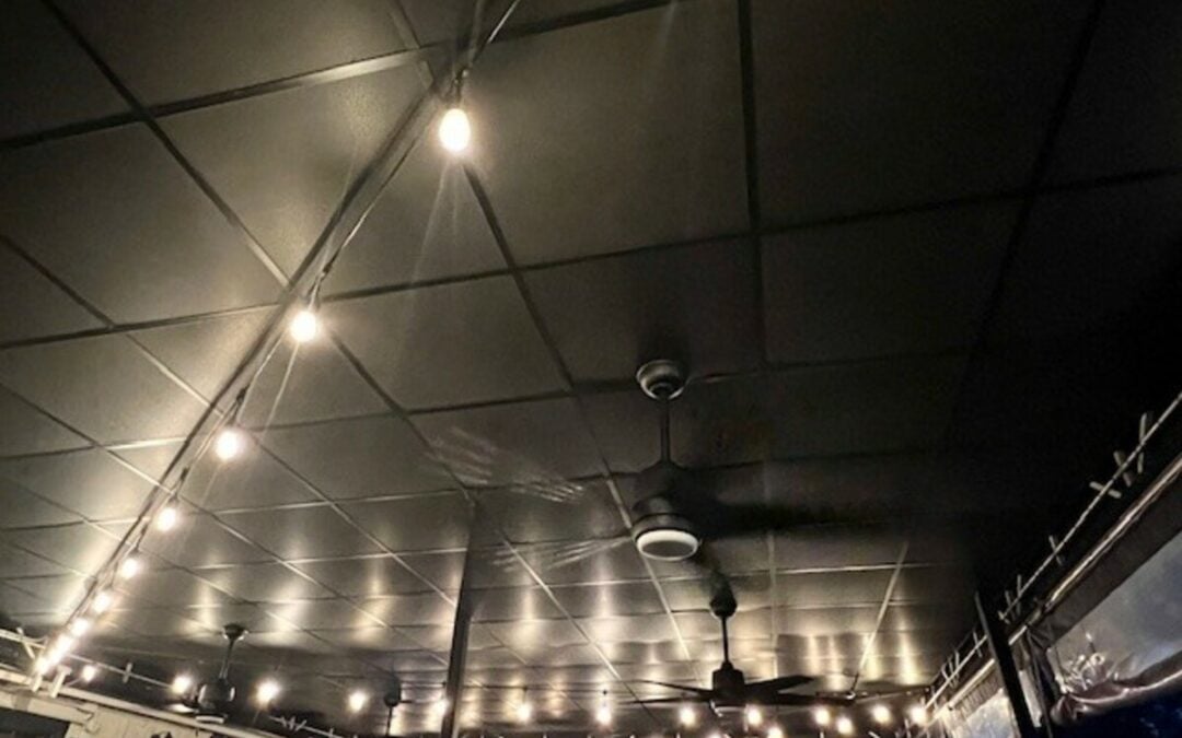 Lomonte’s Restaurant: Black PVC Ceiling & Patio Insulation