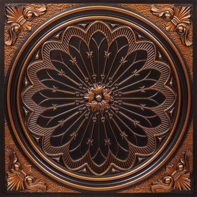 Rose Window 238 Faux Tin Ceiling Tile   Decorative Ceiling Tile Installed by Ceil Tex Houston