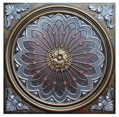 Rose Window Ii ctf 007 2 Hand Painted Ceiling Tile   Decorative Ceiling Tile Installed by Ceil Tex Houston
