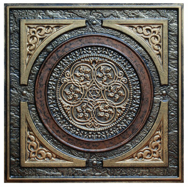 Steampunk Iii ctf 006 3 Hand Painted Ceiling Tile   Decorative Ceiling Tile Installed by Ceil Tex Houston